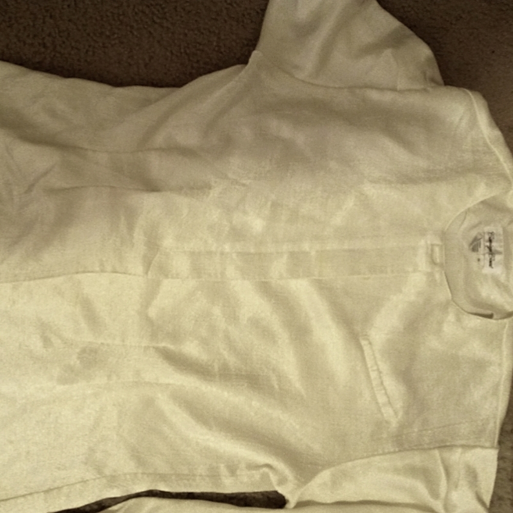 Woman Size 10 White Long Sleeve Button Down Blouse